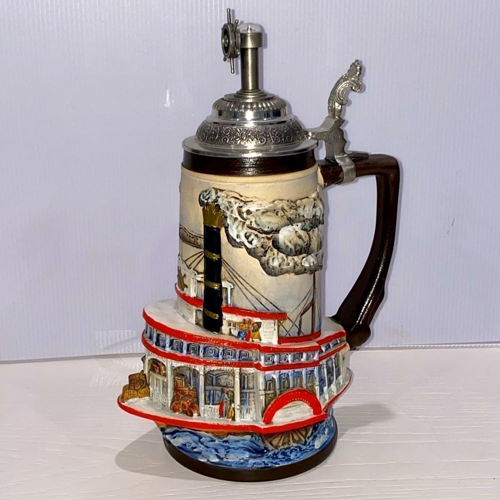 Garantie Ransbach - Baumbach In Westerwald Riverboat German Stein #74 / 4000